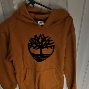 Timberland Tan Hoodie with Black Tree Logo